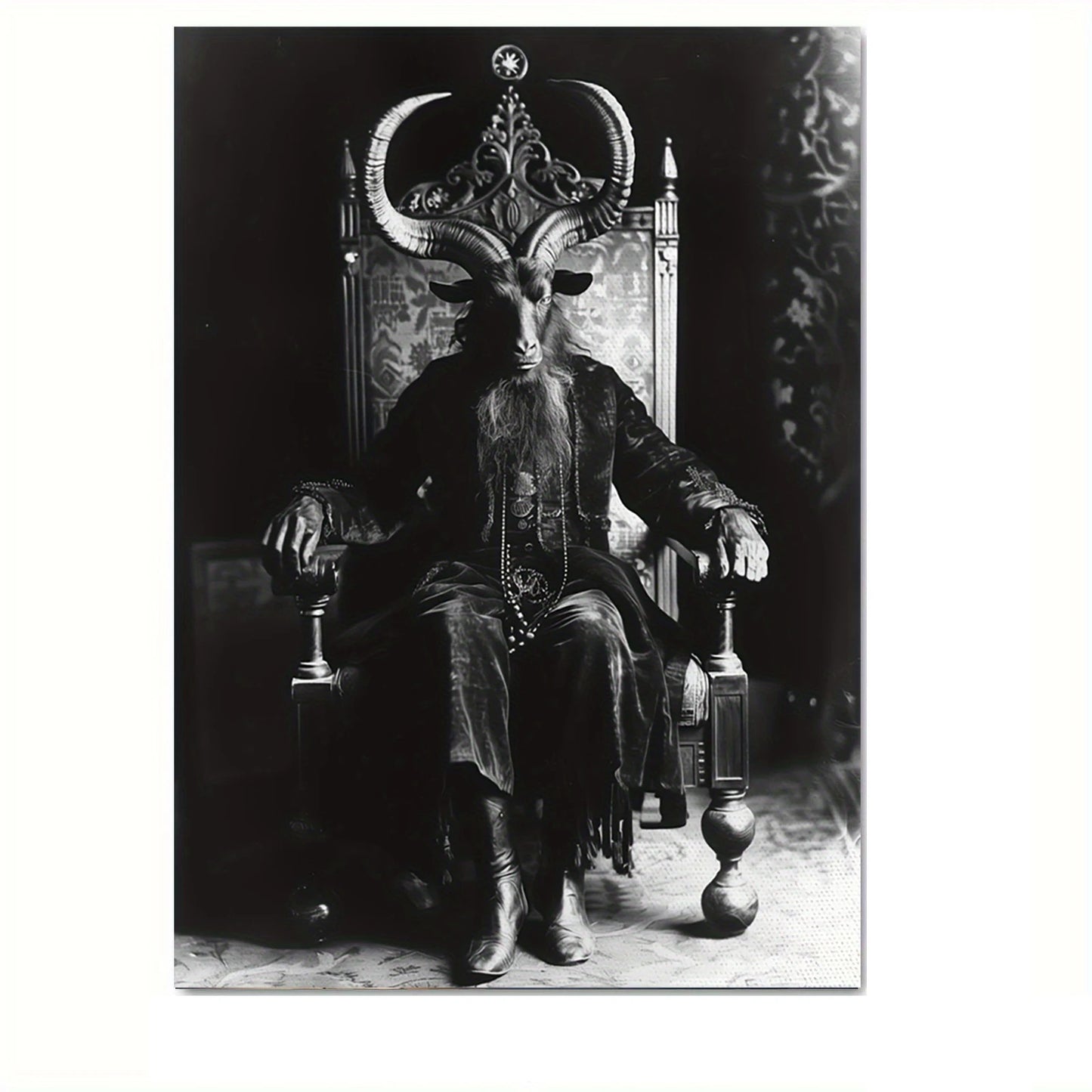 Baphomet Goat Halloween Canvas Wall Art Poster – Unframed Canvas Wall Art Peaceful Pleasures Health and Wellness ZLH5370 90x130cm No Frame