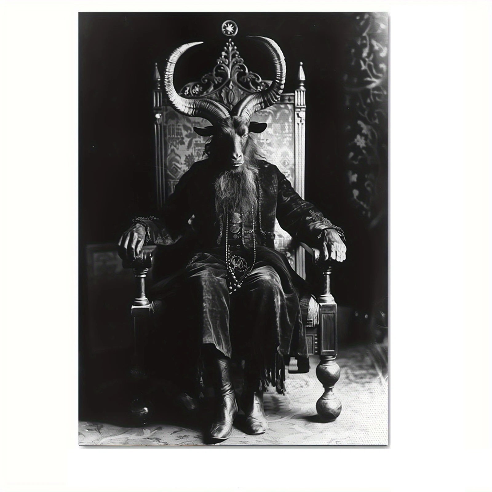 Baphomet Goat Halloween Canvas Wall Art Poster – Unframed Canvas Wall Art Peaceful Pleasures Health and Wellness ZLH5370 90x130cm No Frame