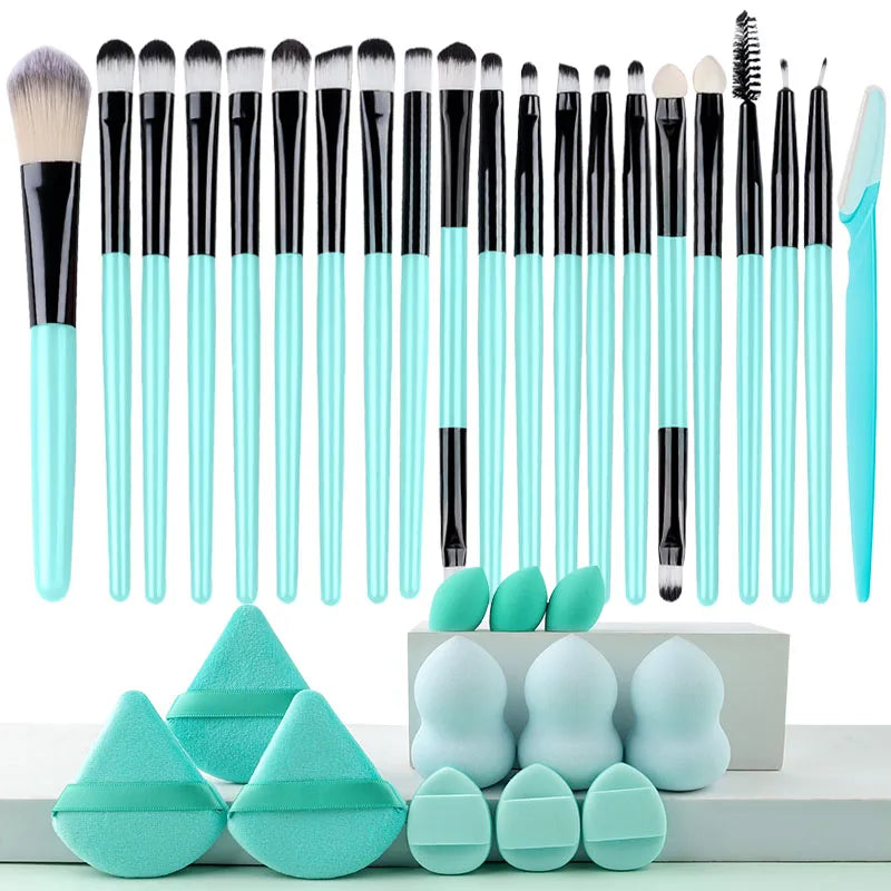 RUNTOIN 20Pc Makeup Brush Set – Foundation, Eyeshadow & Blush