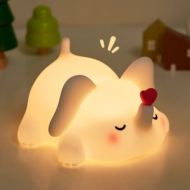 Cute Panda Silicone Patting Lamp Rechargeable Timing LED Night Light For Bedroom Bedside Room Decoration Kids Boys Birthday Gift Peaceful Pleasures Health and Wellness Cute Elephant