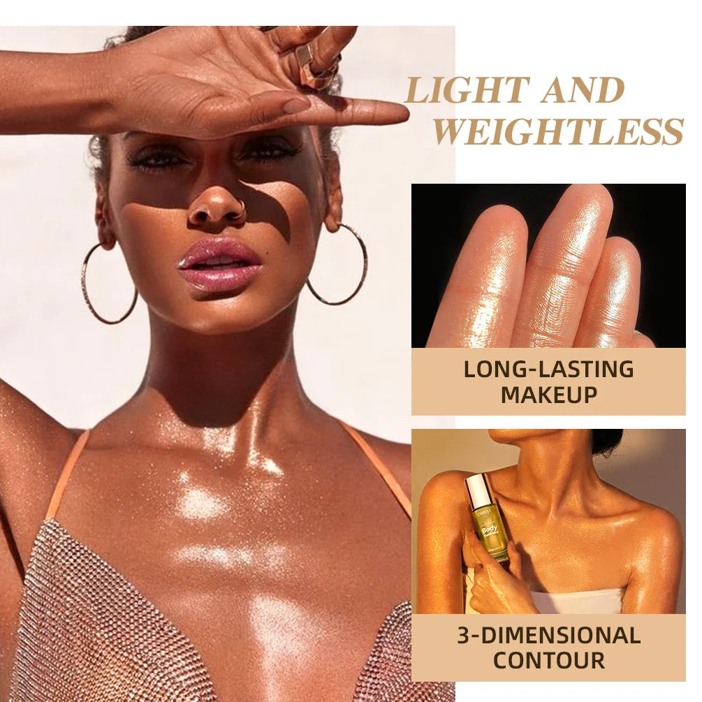 QIBEST 5-Color Liquid Highlighter – Body & Face Shimmer Glow