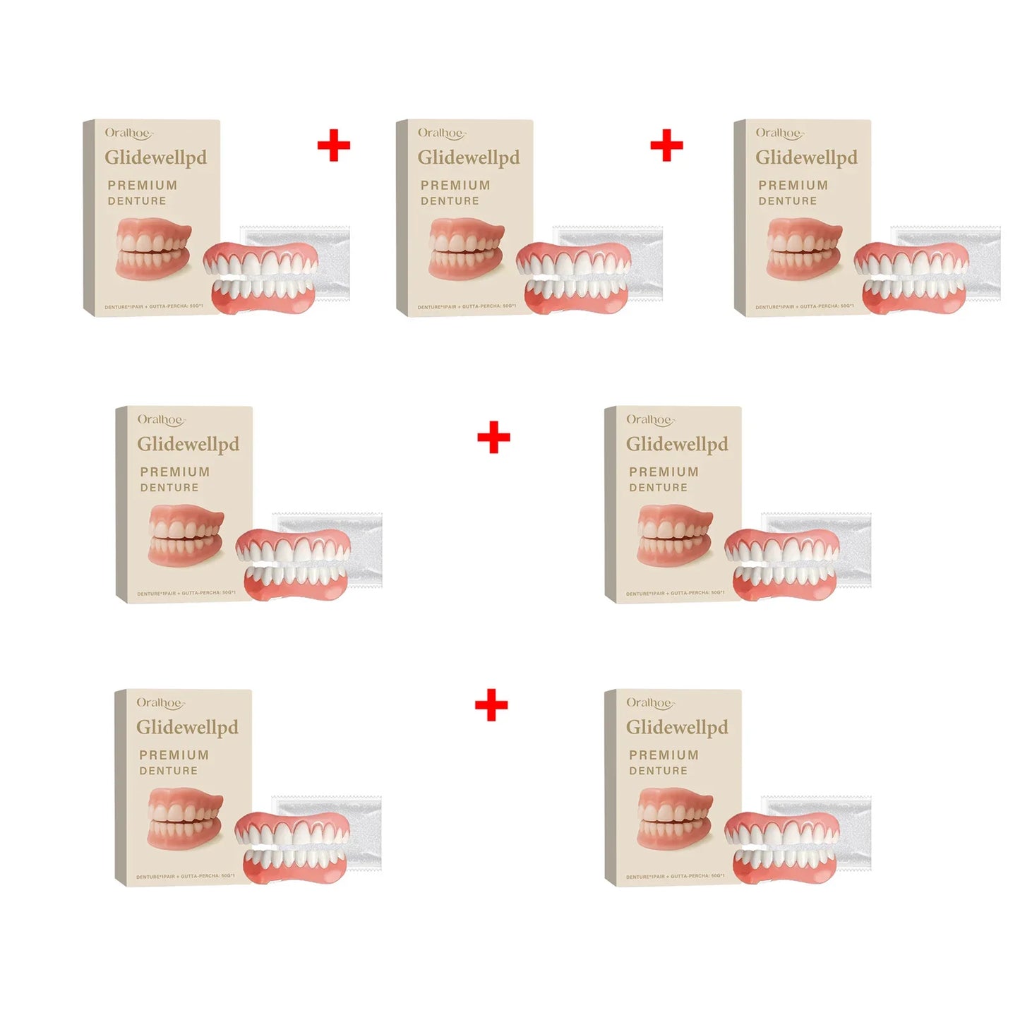 Oralhoe Soft Silicone Temporary Dentures Full Set – Upper & Lower