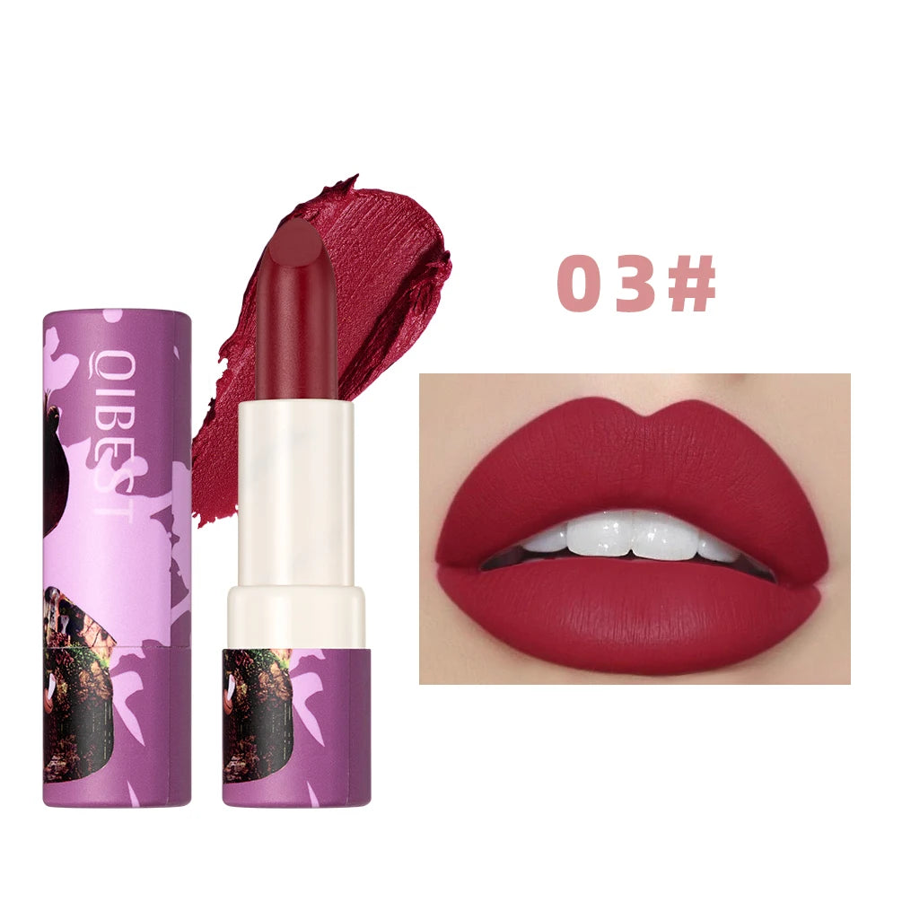 QIBEST Fantasy 6 colors Mushroom Lipstick Makeup Long Lasting Velve Red Sexy Lip Tint Moisture Nude Lip Gloss Women Cosmetics Peaceful Pleasures Health and Wellness 03