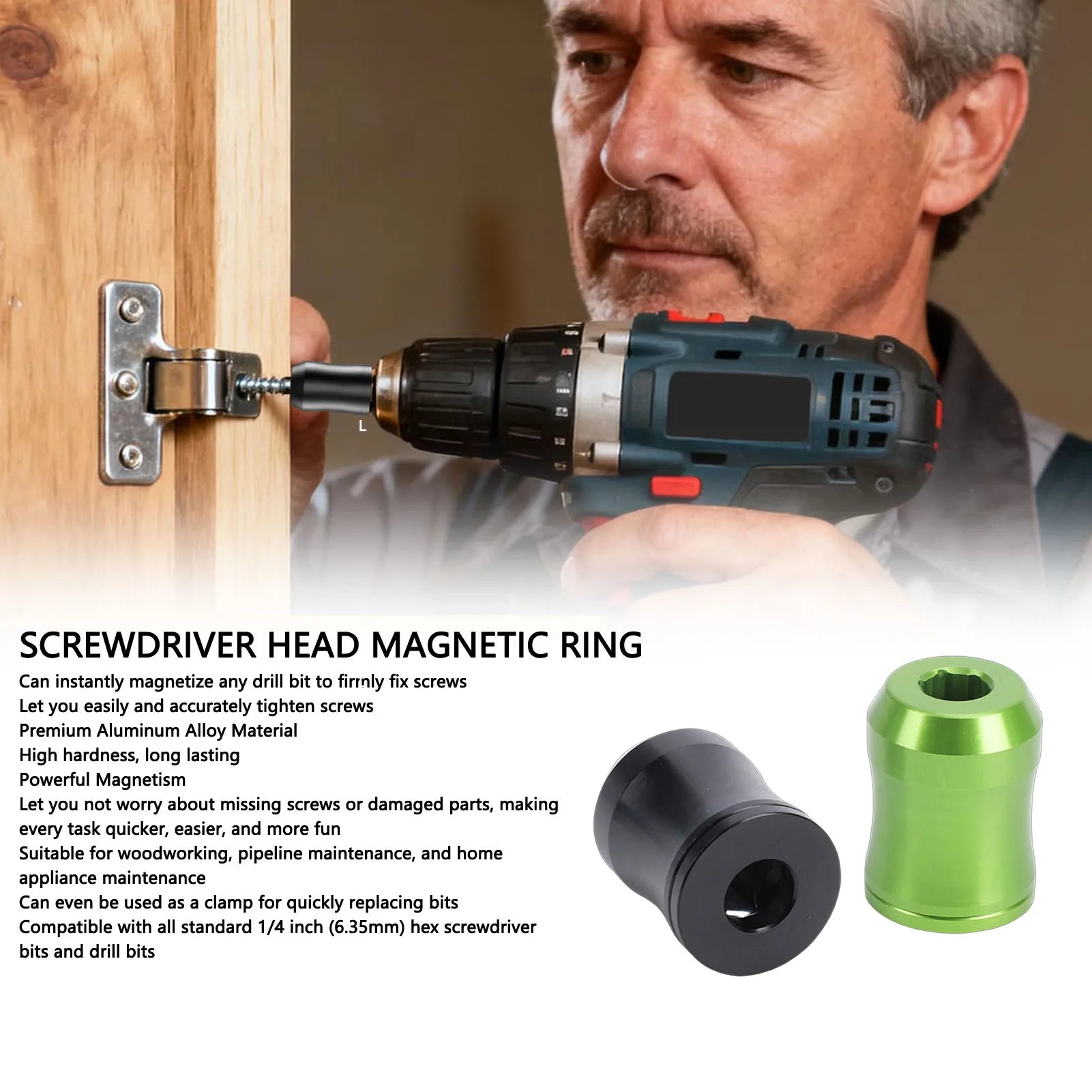 Drill Bit Magnetic Screwdriver Head Magnetic High Hardness Strong Magnetic Screw for 6.35mm Hex Shank Bits Peaceful Pleasures Health and Wellness