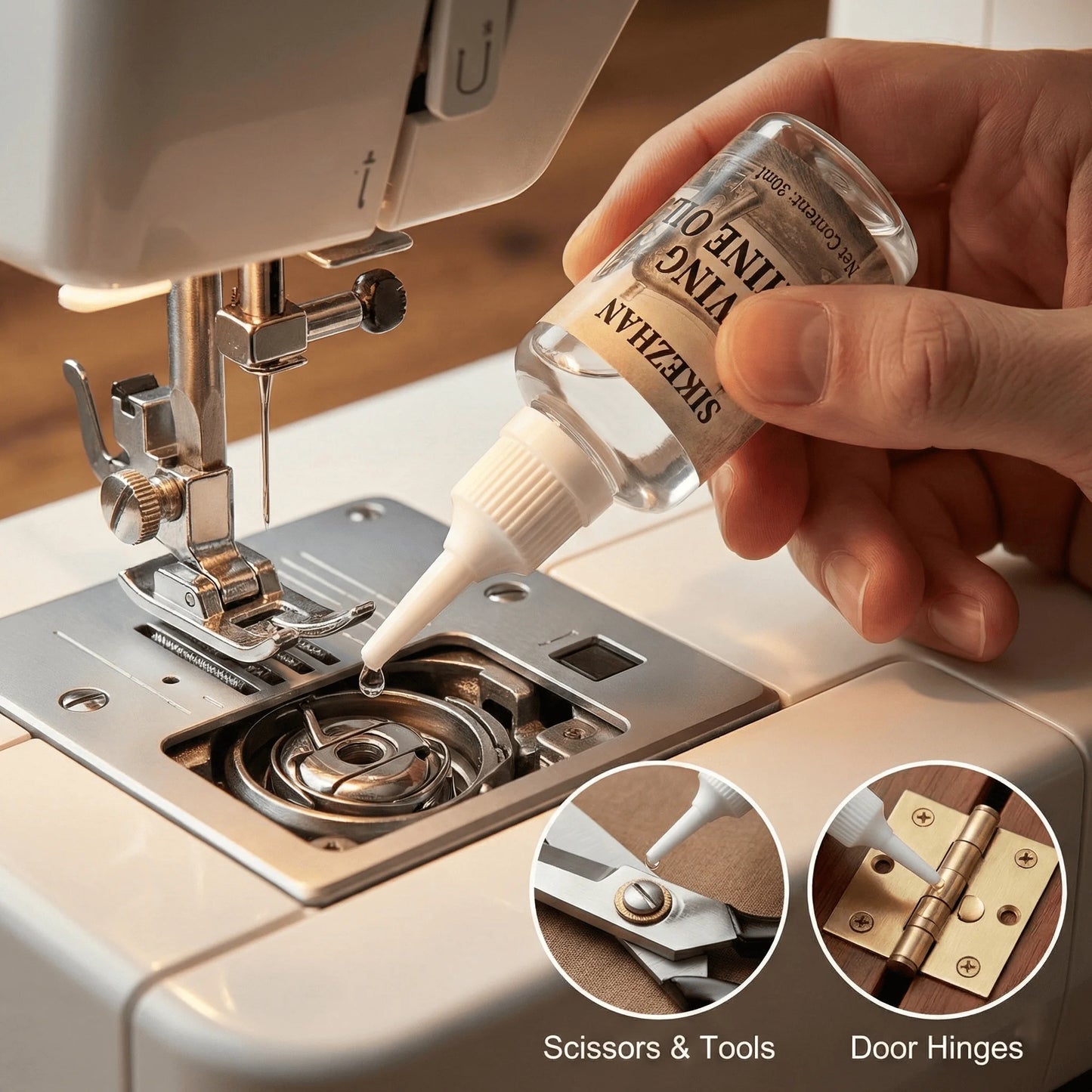 Universal Sewing Machine Oil High-Temp Lubricant for Door Hinges, Locks, Garage & Fans - Anti-Rust Household Maintenance Lube Peaceful Pleasures Health and Wellness