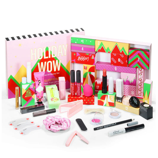 Christmas Advent Calendar Makeup Gift Set | 20-Piece Countdown Box Makeup Advent Calendar Peaceful Pleasures Health and Wellness