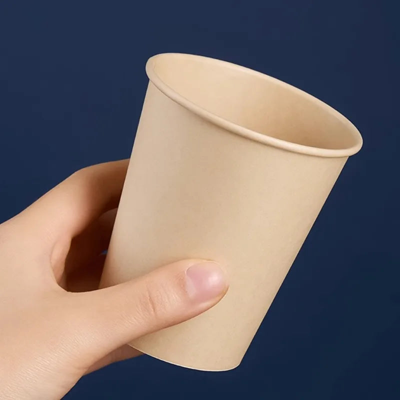 8 oz Bamboo Fiber Paper Cups Brown Kraft Disposable Coffee Cups Unbleached Cups for Hot/Cold Beverage Party Picnic Travel Events Peaceful Pleasures Health and Wellness