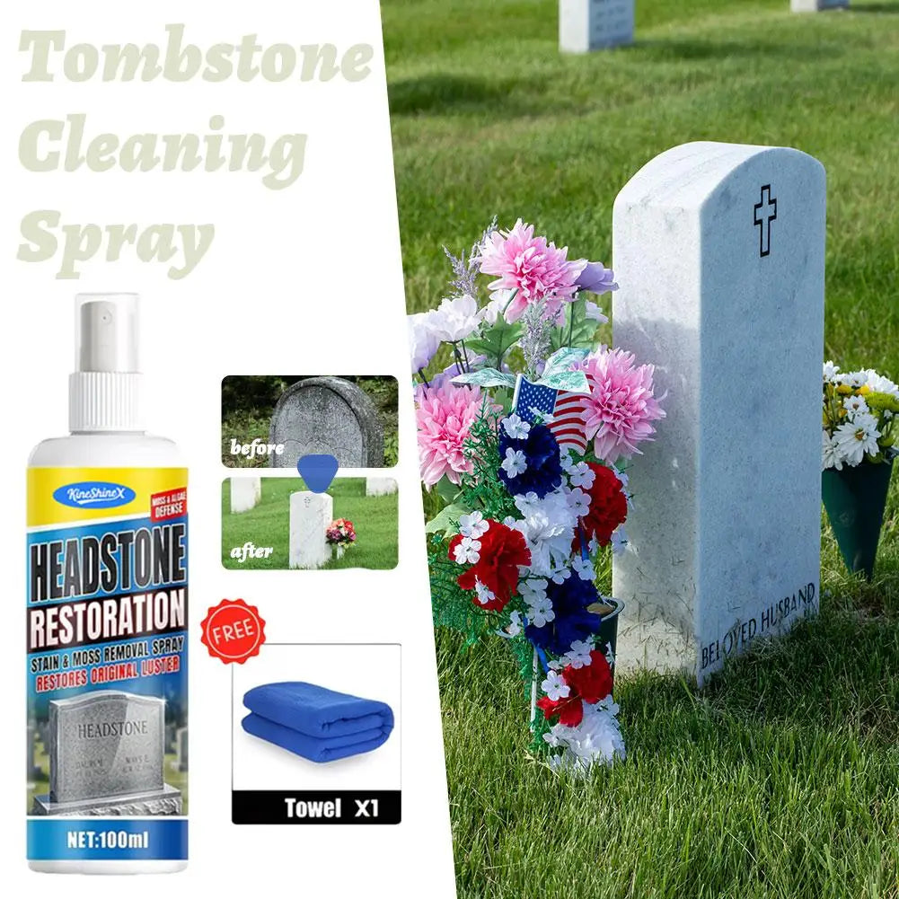 Multipurpose Headstone Cleaner Spray Remove Stains Dirt Moss Fast Acting No Corrosion Granite Marble Gravestone Cleaner Peaceful Pleasures Health and Wellness