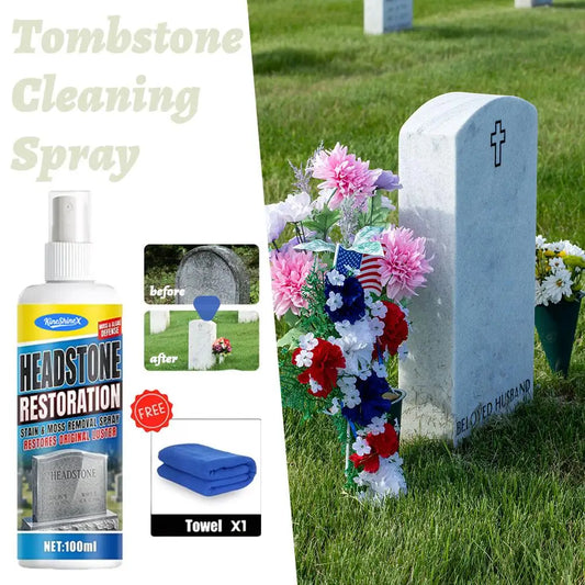 Multipurpose Headstone Cleaner Spray Remove Stains Dirt Moss Fast Acting No Corrosion Granite Marble Gravestone Cleaner Peaceful Pleasures Health and Wellness