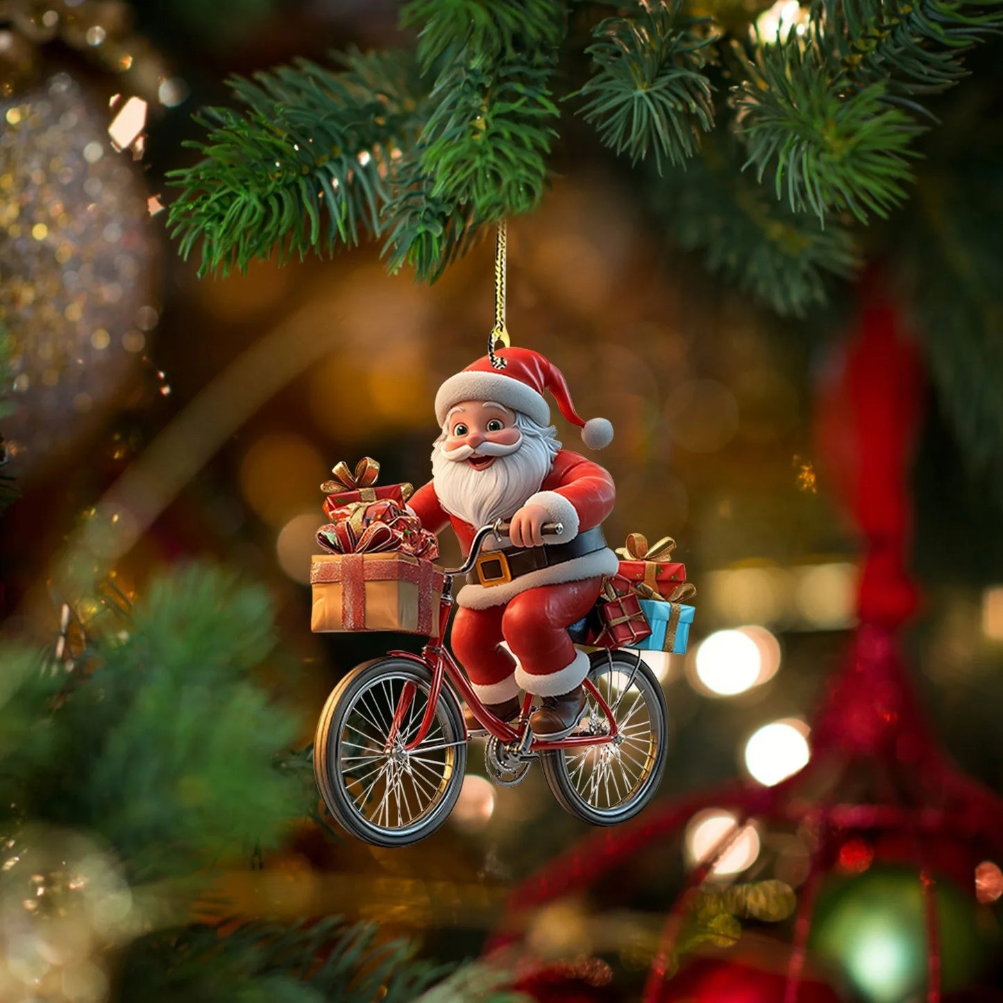 Acrylic 2D Christmas Ornaments – Santa & Snowman Pendants