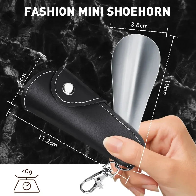 Mini Metal Shoe Horn Keychain – Portable Stainless Steel Lifter Shoe Horn Peaceful Pleasures Health and Wellness