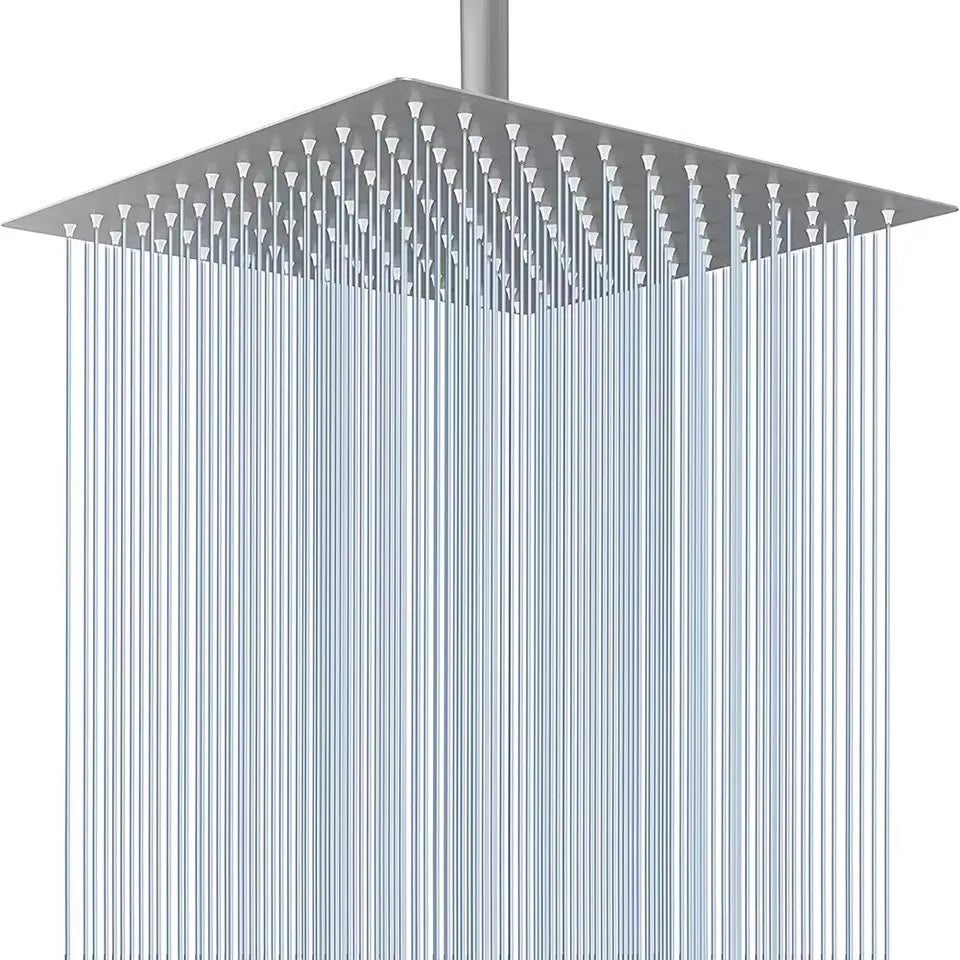 Square Rainfall Shower Head 8/10/12" – Stainless Steel High Pressure