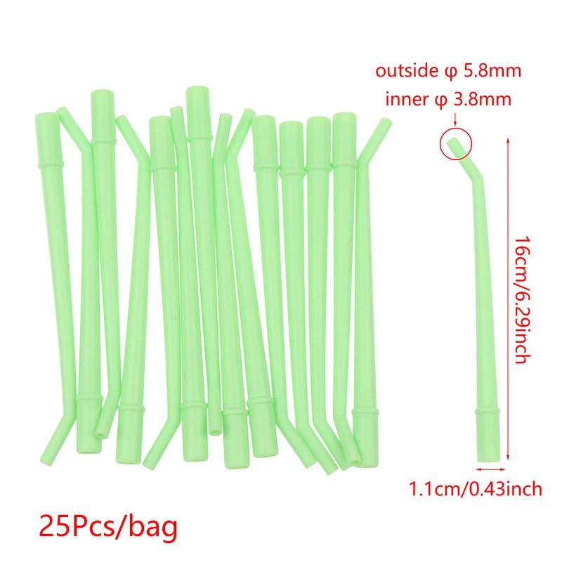 25Pcs Disposable Dental Saliva Ejector for Clinics Peaceful Pleasures Health and Wellness A1