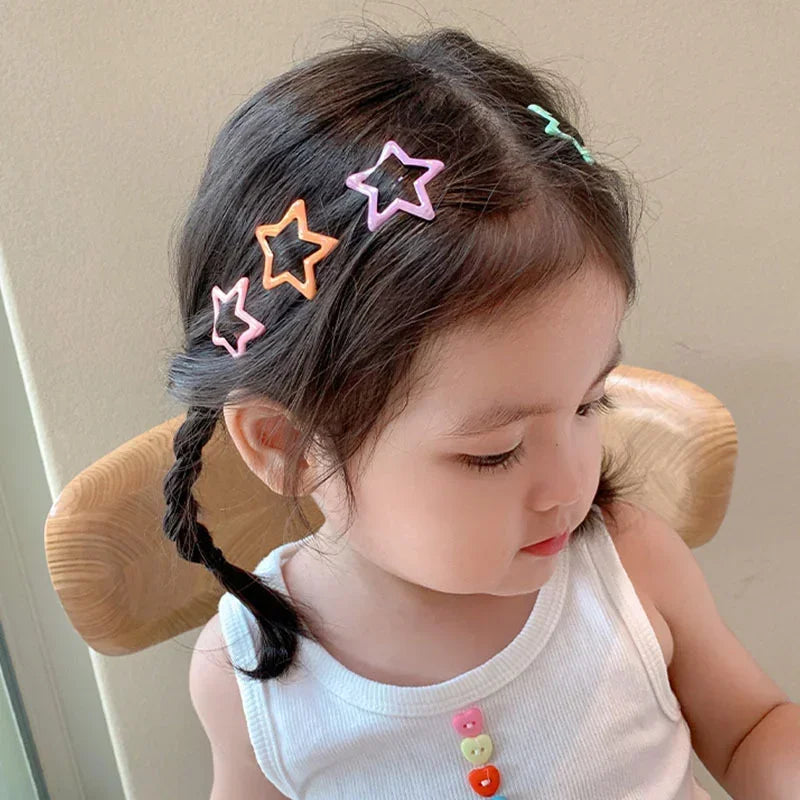3sets Cute Colorful Hair Clips for Girls and Children, 10pcs, Star Waterdrop Shape, Lovely Hair Decor, Kids Hair Accessories Peaceful Pleasures Health and Wellness