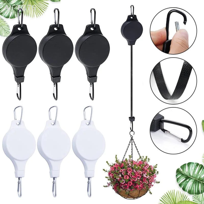 Adjustable Retractable Plant Pulley Hanger Hook | Pots & Baskets
