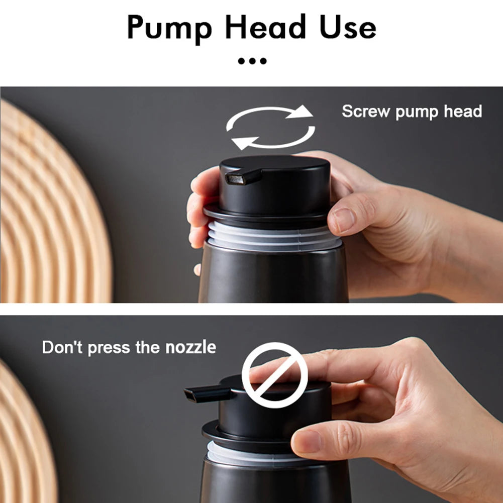 Ceramic Hand Liquid Soaps Dispenser Bottle Leak-Proof Press Type Cosmetic Containers For Family Hotel Use Shower Gel Containers Peaceful Pleasures Health and Wellness