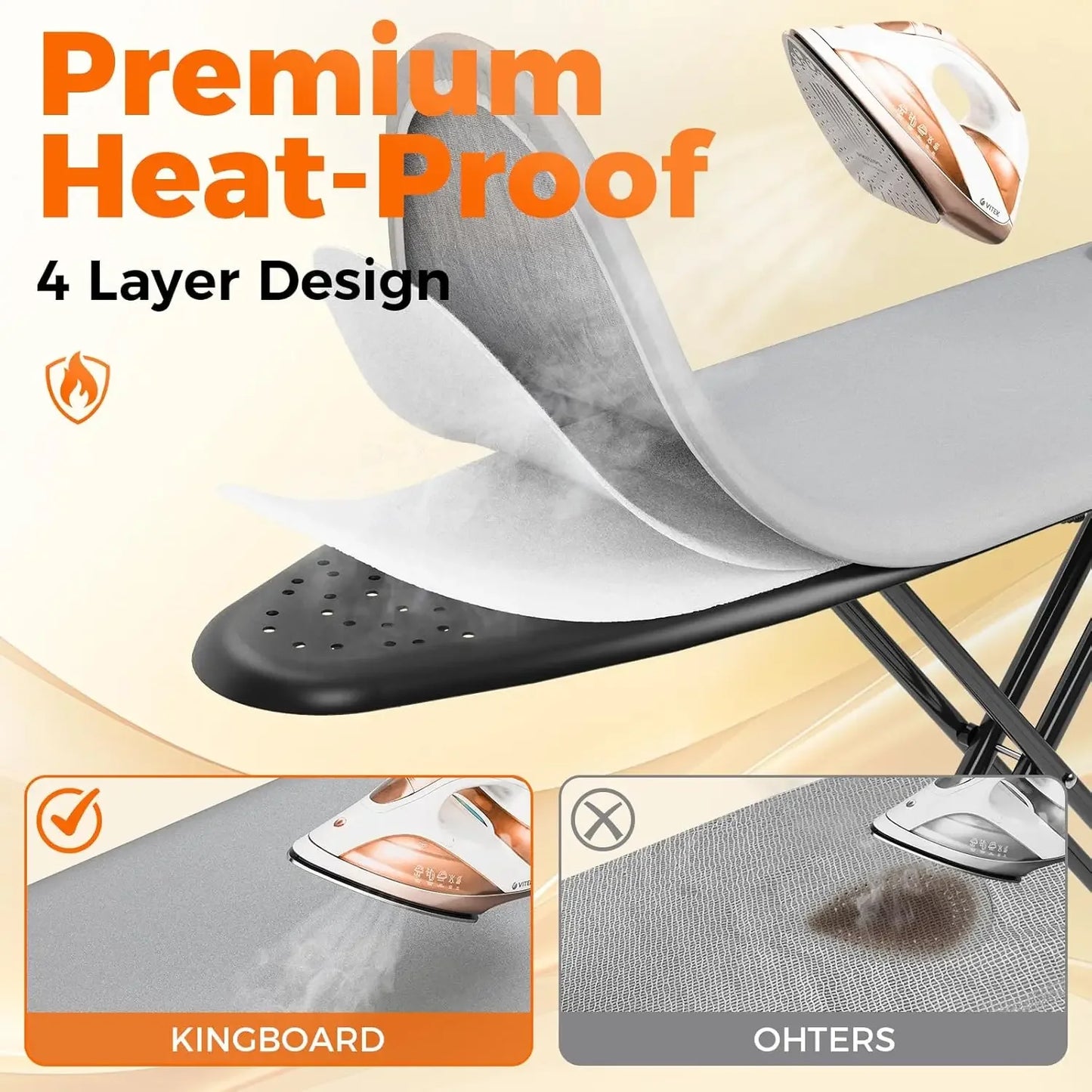 Compact Foldable Ironing Board with Heat Resistant Cover, Adjustable Height, Space Saver Design Peaceful Pleasures Health and Wellness