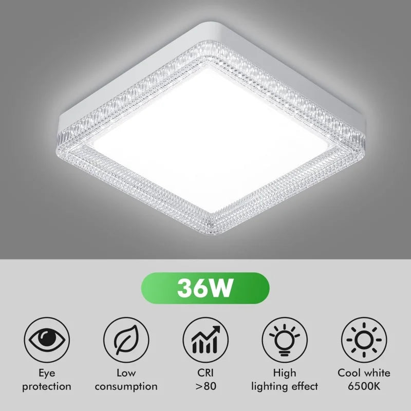 Modern 24-48W LED Crystal Circular Ceiling Light | Living Room