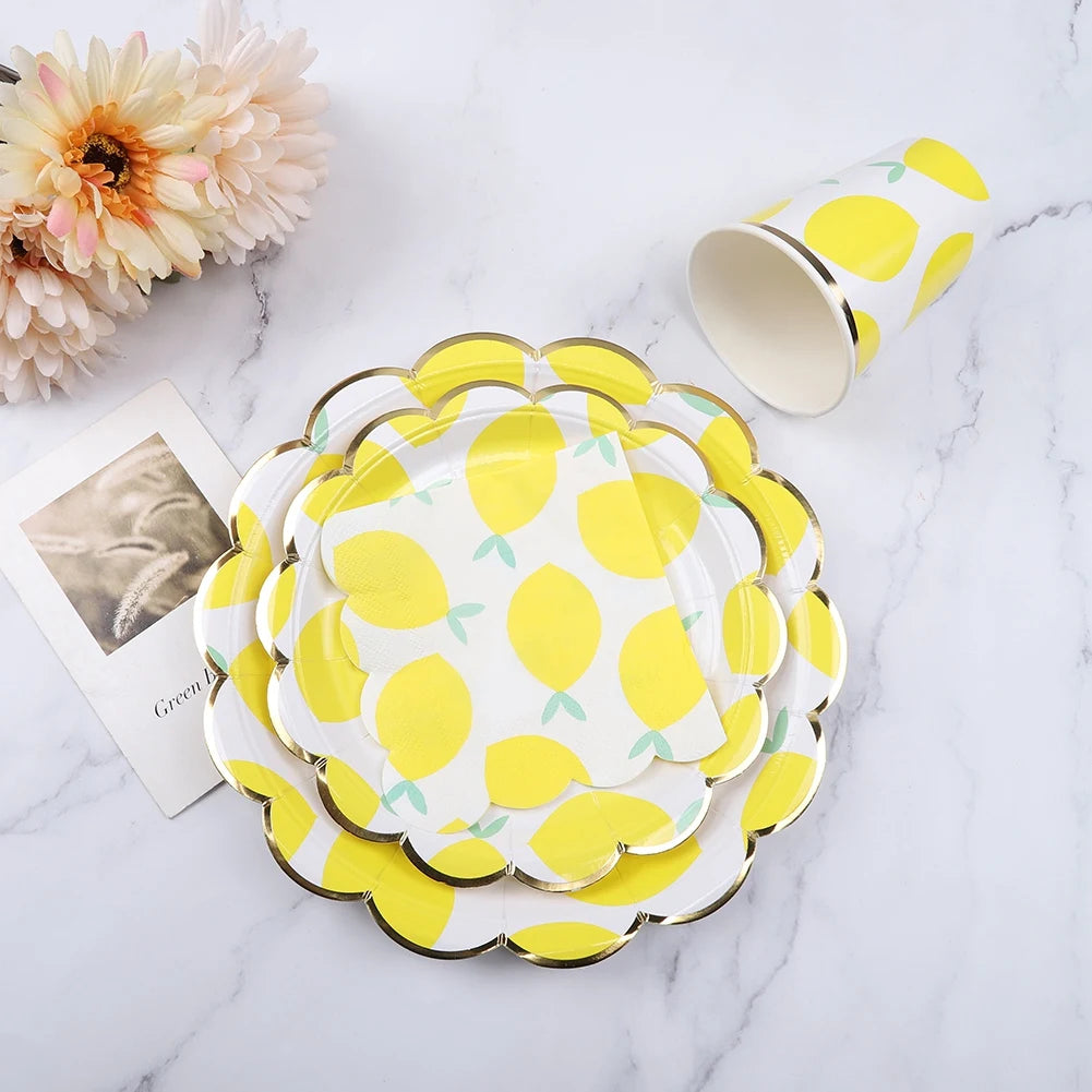 Paper Tableware Disposable Tableware Disposable Paper Cup Plate Napkin Rectangle Food Storage for Wedding Party Birthday Party Peaceful Pleasures Health and Wellness