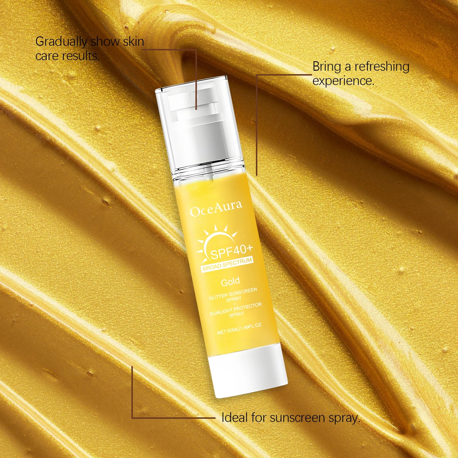 Facial Shiny Protection Sunscreen Spray SPF40+ Non-Sticky UV Isolation Anti-Oxidation Moisturizing Body Sunblock for Face Skin Peaceful Pleasures Health and Wellness