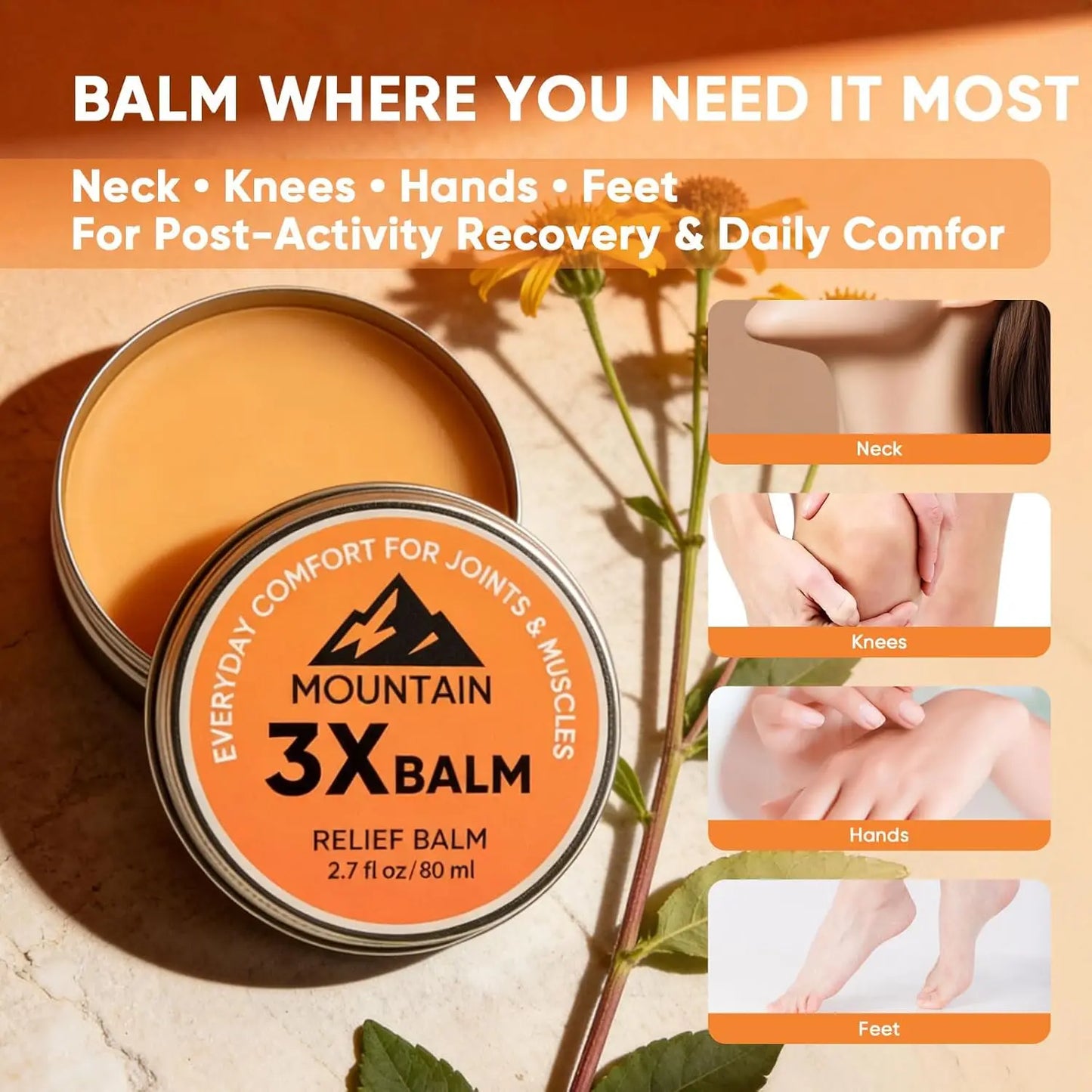Mountain 3X Soothing Balm – Organic Arnica & Camphor Cream