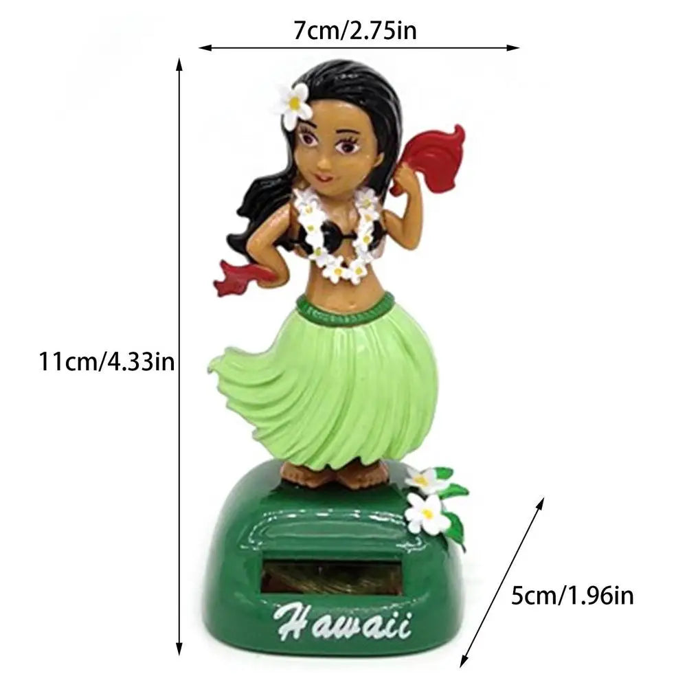 Hawaiian Girl Solar Dancing Figure Cute Bobblehead Car Dashboard Decor Shaking Head Doll for Car Interior Accessories & Gift Peaceful Pleasures Health and Wellness F