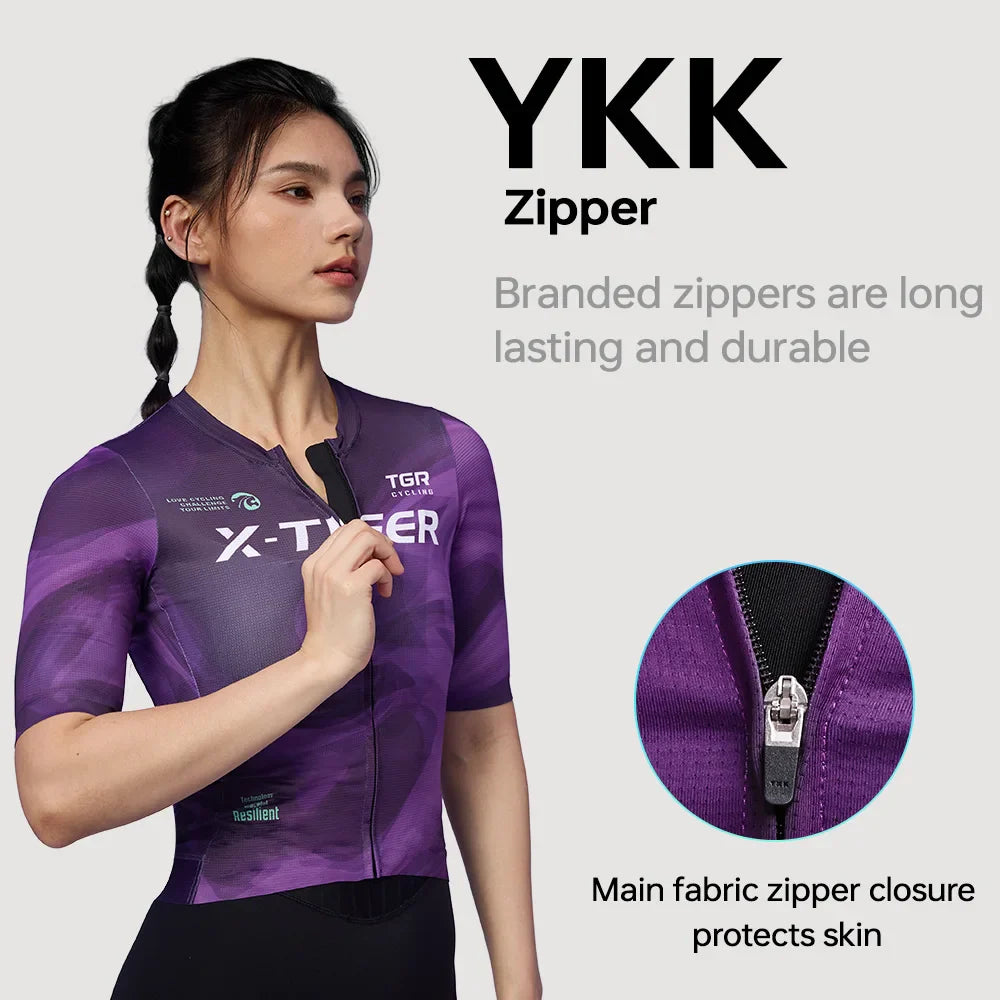 X-TIGER Women's Cycling Jersey – Breathable Quick-Dry Short Sleeve