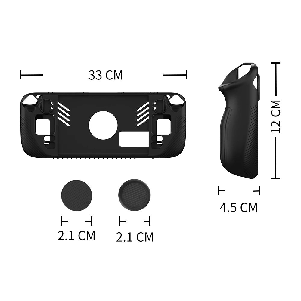 Suitable for Steam Deck Handheld Game Console Silicone Protective Case and 4PCS Button Dust Covers Non-slip Dust-proof Anti-fall Peaceful Pleasures Health and Wellness