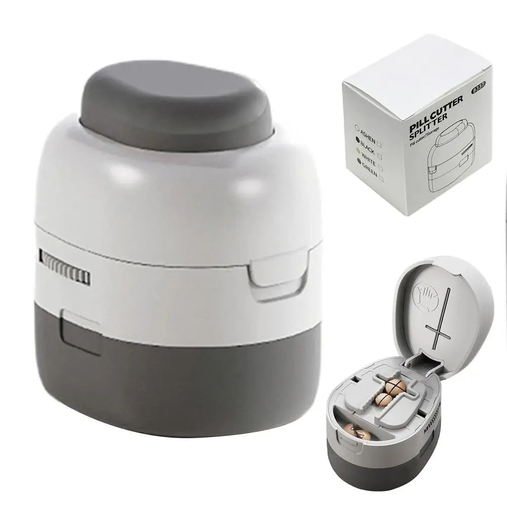 2-in-1 Pill Cutter & Portable Storage Box | Tablet Organizer