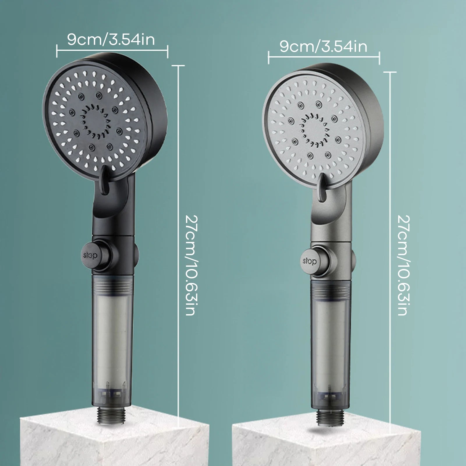 Bathroom Hand Held Shower Head Water Saving Pressure Shower Device for Cleaning Tile Corner Toilet Peaceful Pleasures Health and Wellness
