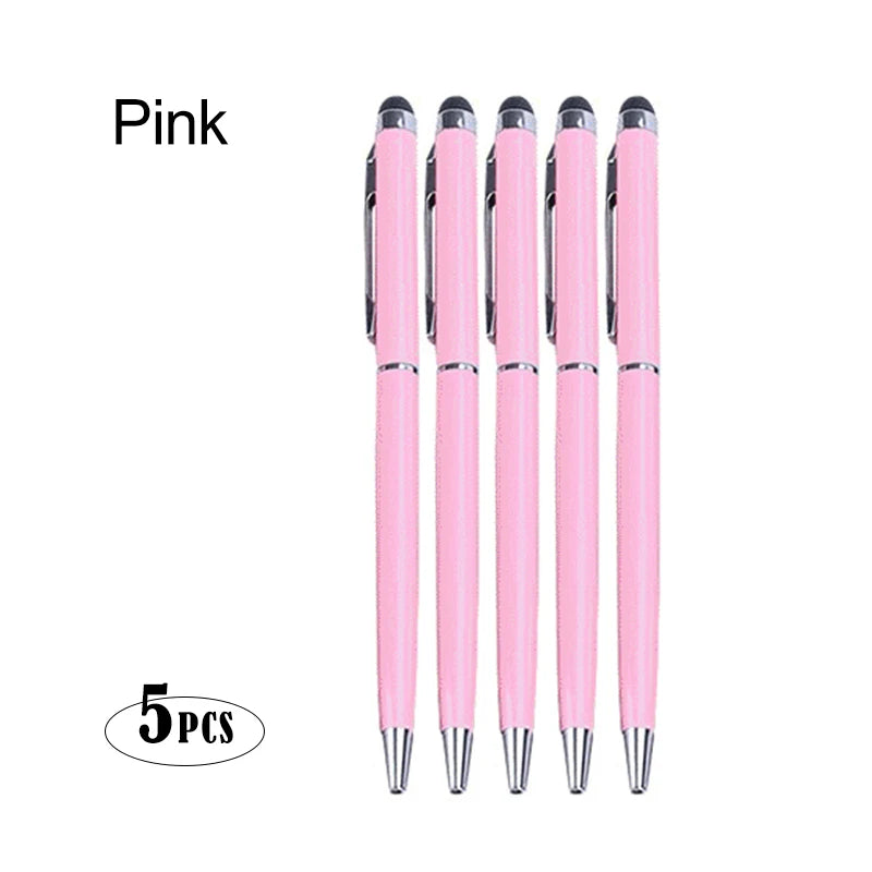 Metal Ballpoint Stylus Pen Touch Pen For Cell Phone Electrostatic Accessories Universal Tablet Pencil Android ipad Peaceful Pleasures Health and Wellness Pink(5pcs)