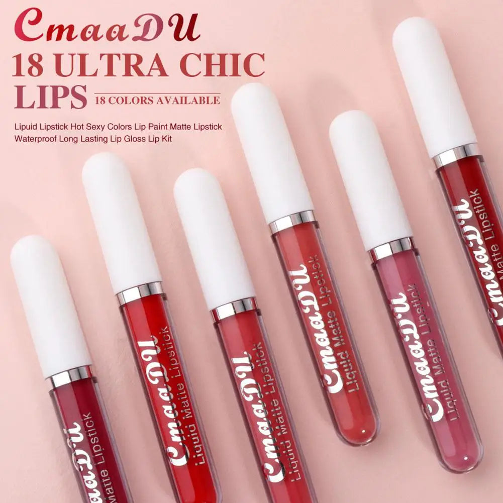 Waterproof Matte Liquid Lipstick – 18 Colors Long-Lasting Velvet Lip Glaze & Tint, Non-Stick Moisturizing (2.5ml) Peaceful Pleasures Health and Wellness