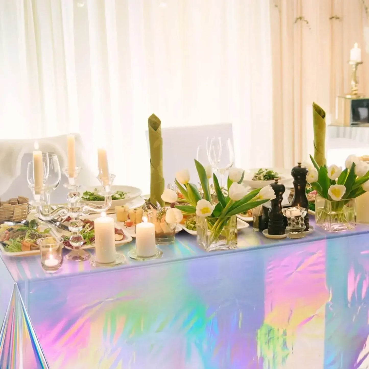 Rainbow Disposable Party Tablecloths – Birthday & Event Decor