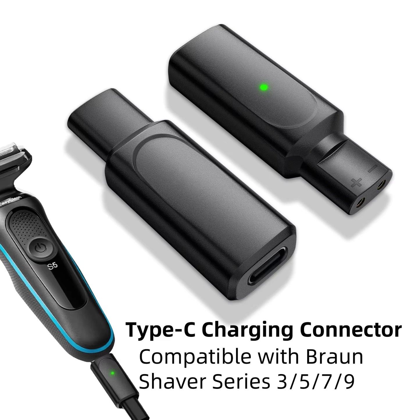 12V Type-C Shaver Charger Adapter Charging Converter for Braun Series 3 5 7 9 6 1 XT5 Electric Razor(Cable Excluded) Peaceful Pleasures Health and Wellness