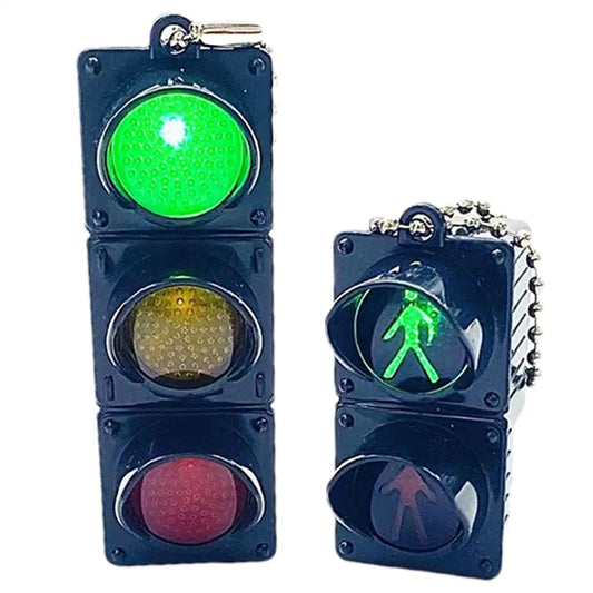 1Pcs Simulation Electronic Traffic Light Keychain Pendant Mini Pedestrian Light LED Light-emitting Toy Kids Cognitive Toy Gift Peaceful Pleasures Health and Wellness