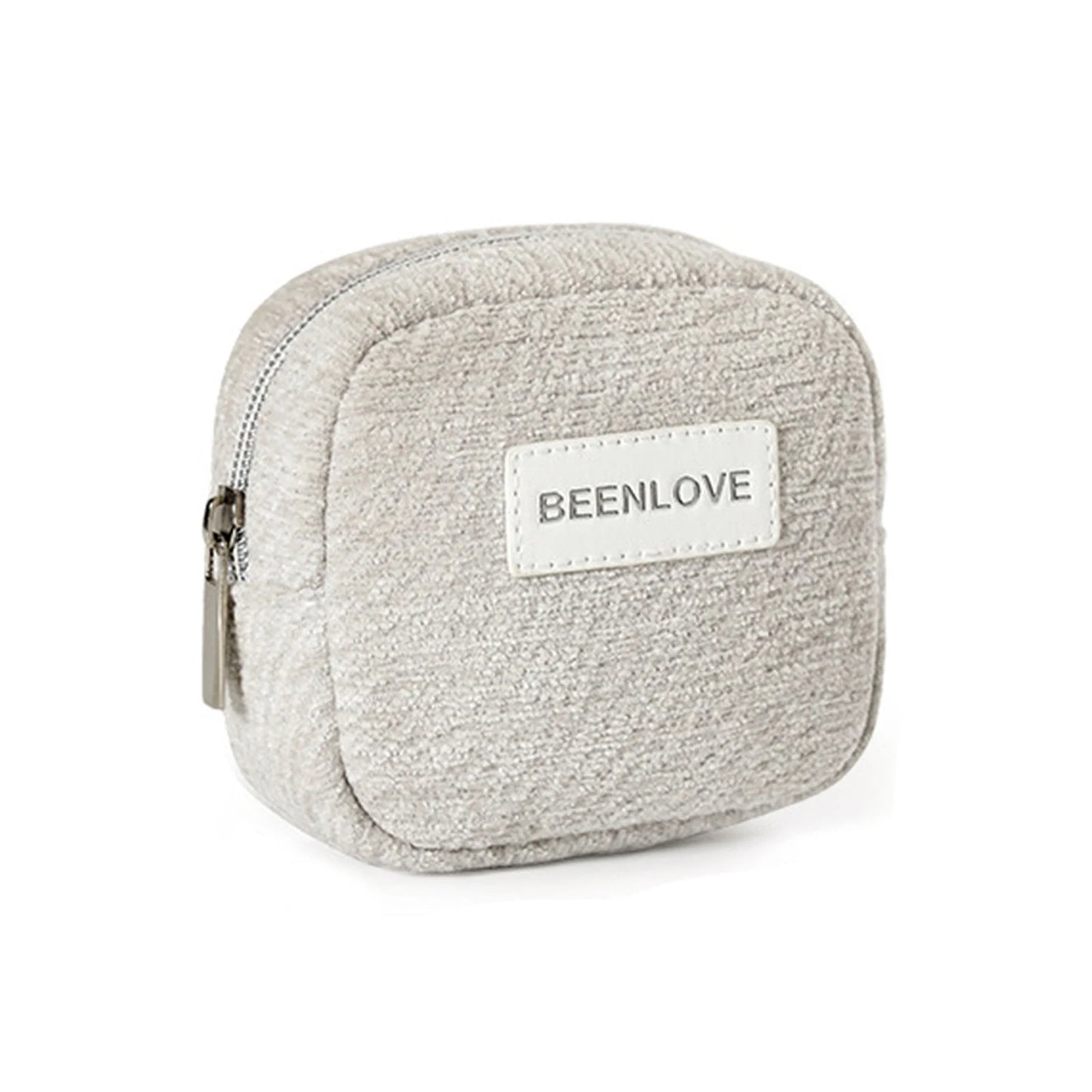 Portable Cosmetic Bag Waterproof Pouch for Makeup and Care Lightweight Multifunctional Peaceful Pleasures Health and Wellness Flowing light gray