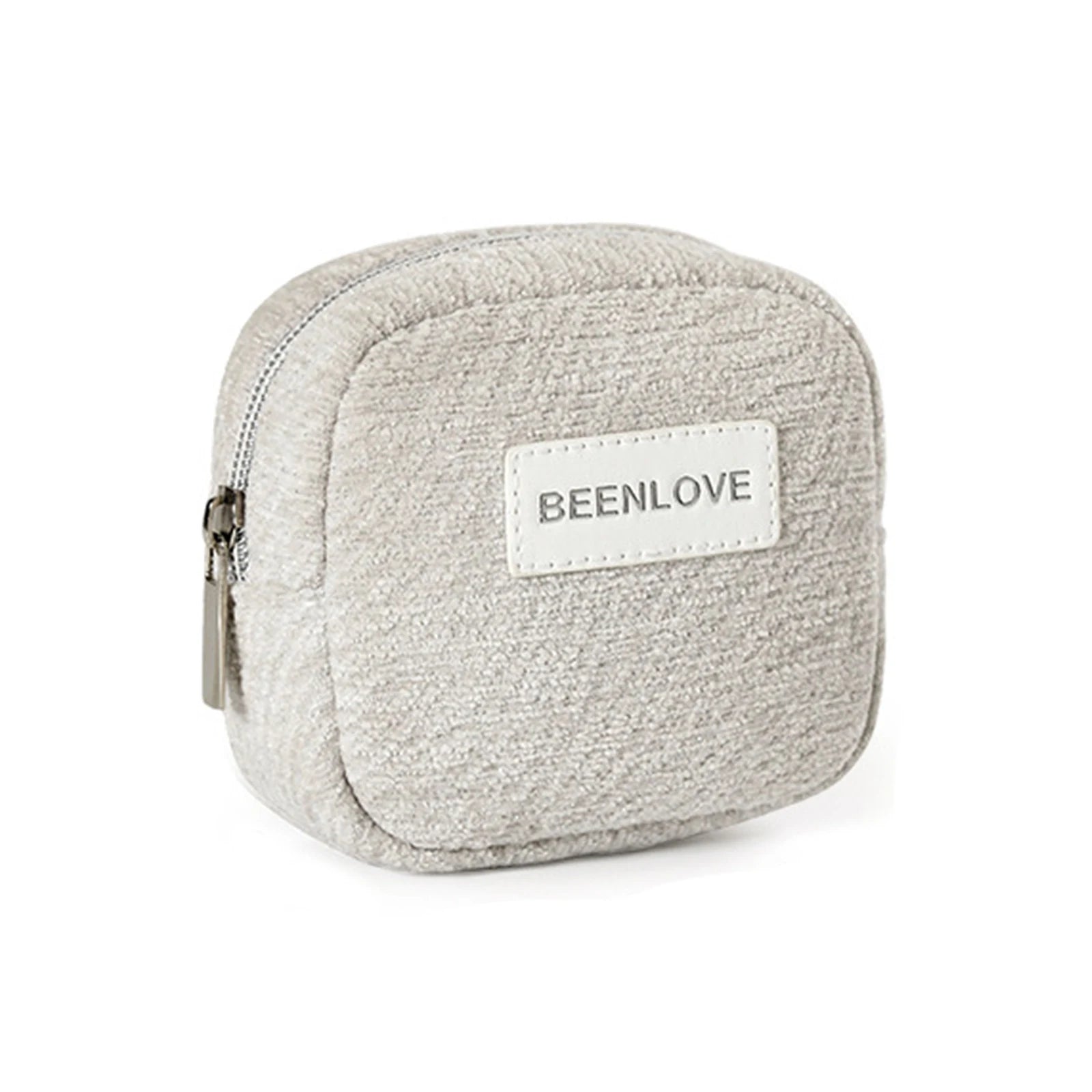Portable Cosmetic Bag Waterproof Pouch for Makeup and Care Lightweight Multifunctional Peaceful Pleasures Health and Wellness Flowing light gray