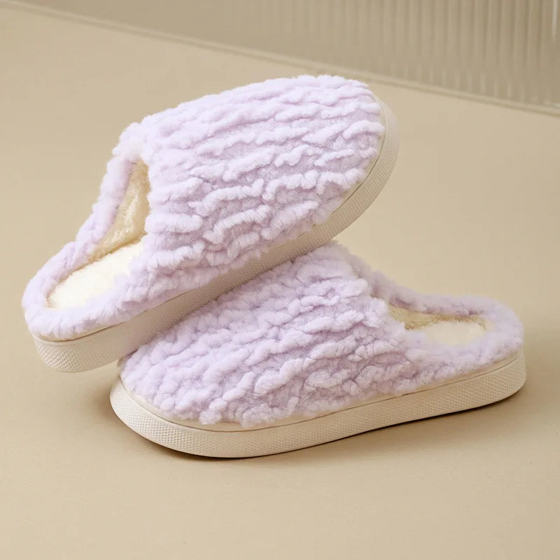 Warm Fluffy Winter Slippers – Soft Non-Slip Indoor Slides