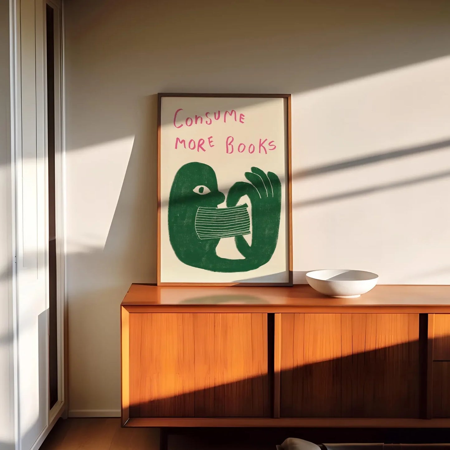 Retro "Consume More Books" Canvas Wall Art | Book Lover Gift