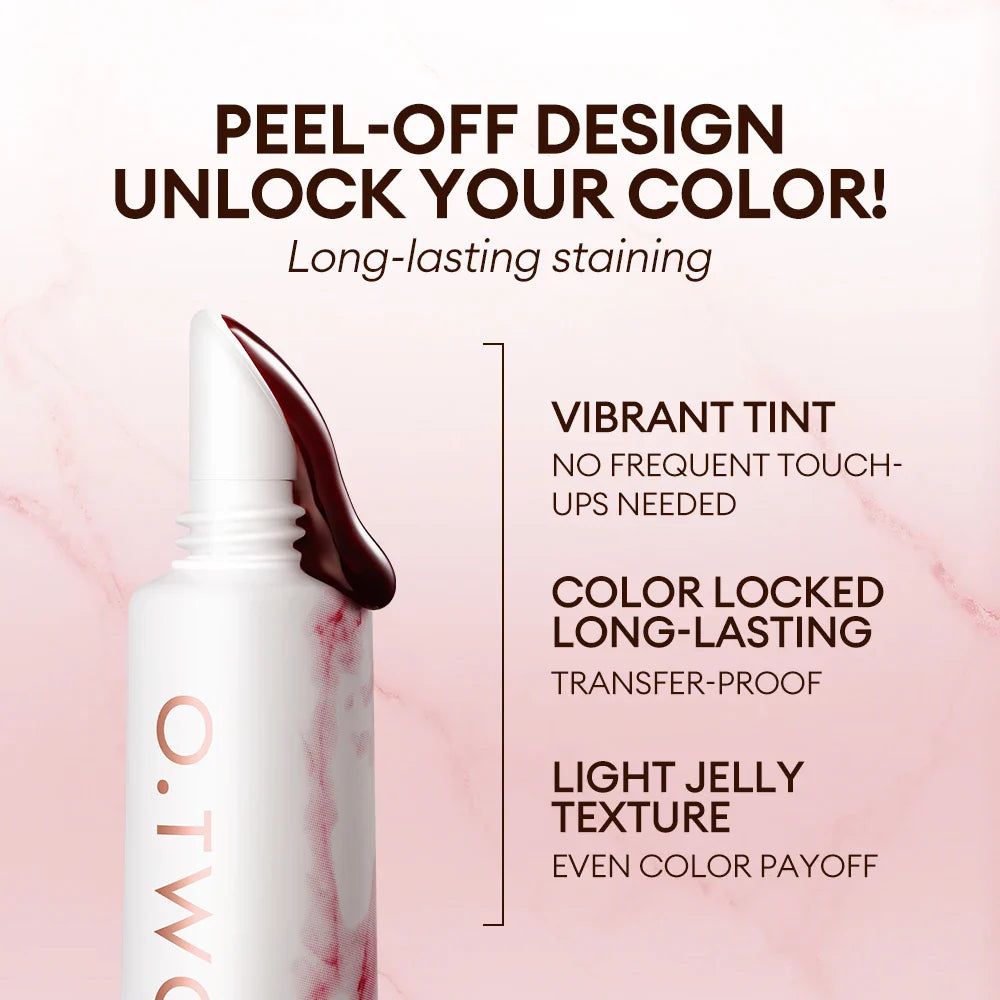 O.TWO.O Peel-Off Lip Stain | 48H Waterproof Color-Lock Lip Tint