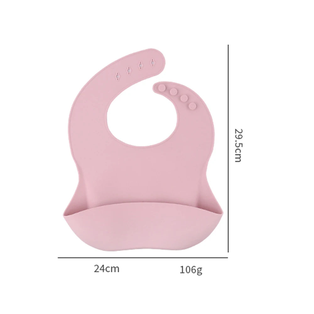 Soft Silicone Baby Bibs with Food Catcher Pocket | 1-3 Pack