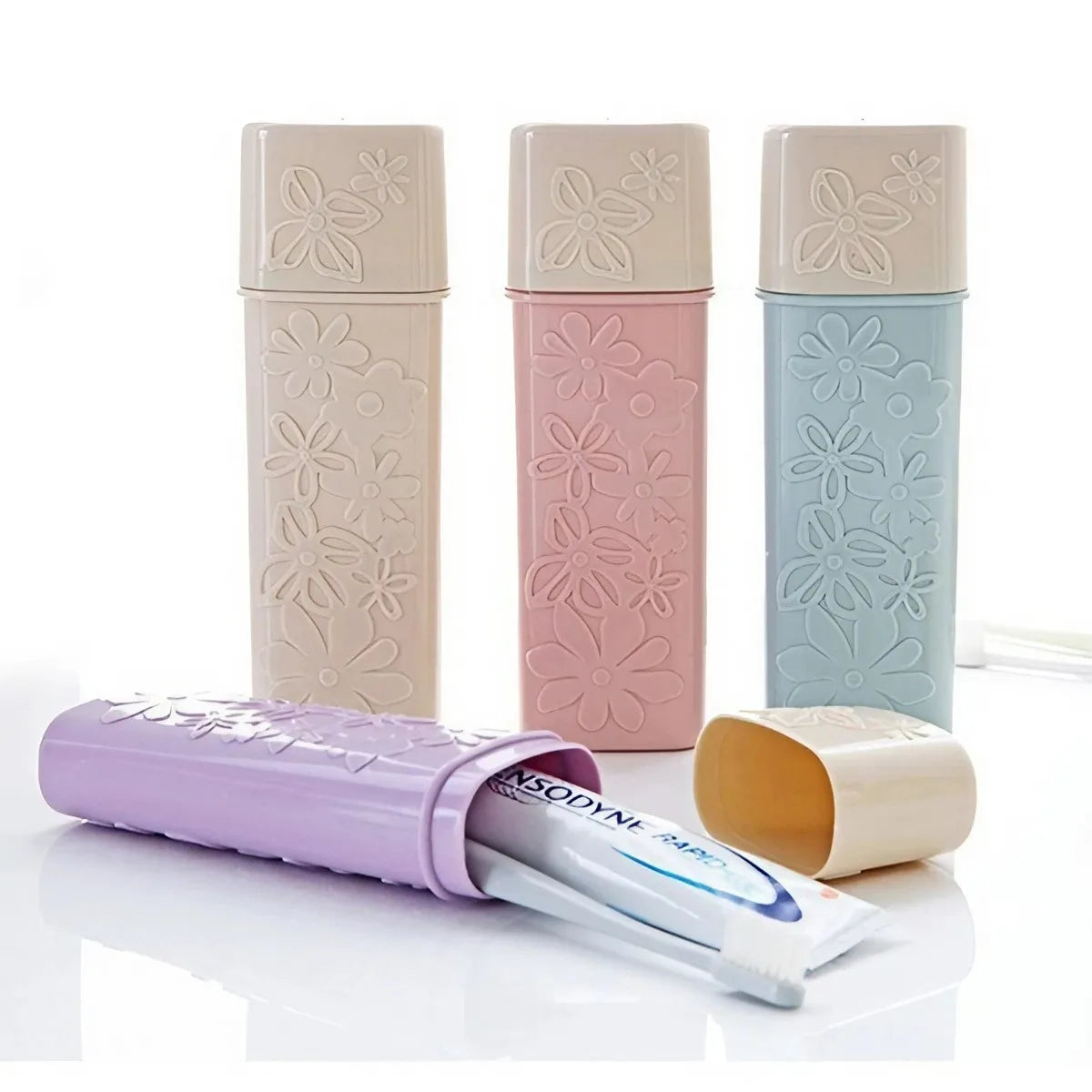 Portable Toothbrush Toothpaste Storage Box Holder Cup Wash Toothbrush Organizer Outdoor Travel Bathroom Products Supplier Peaceful Pleasures Health and Wellness