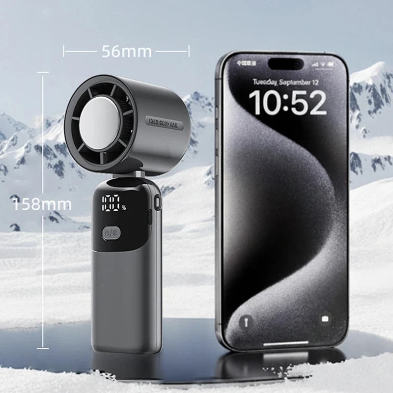 Lenovo Portable Handheld Cooling Fan 100-Speed Powerful Wind Ultra-Quiet Hanging Foldable 90° Adjustable for Office Outdoor Peaceful Pleasures Health and Wellness
