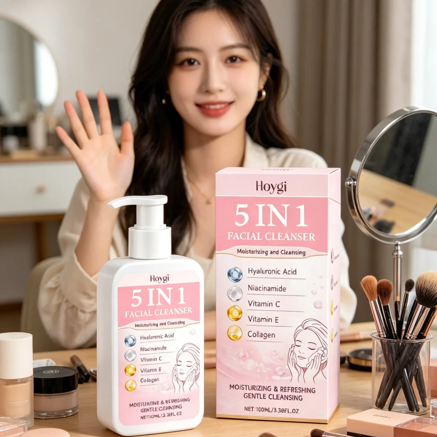 Hoygi 5-in-1 Facial Cleanser – Oil Control & Brightening Foam
