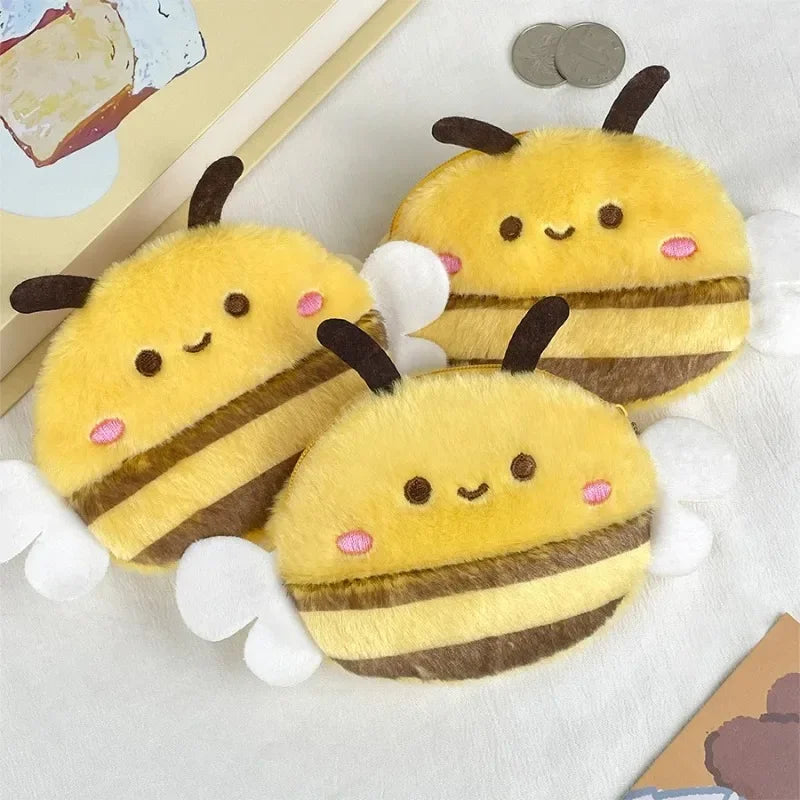 Cute Bee Plush Coin Purse – Kids Cartoon Animal Money Bag Plush Coin Purse Peaceful Pleasures Health and Wellness