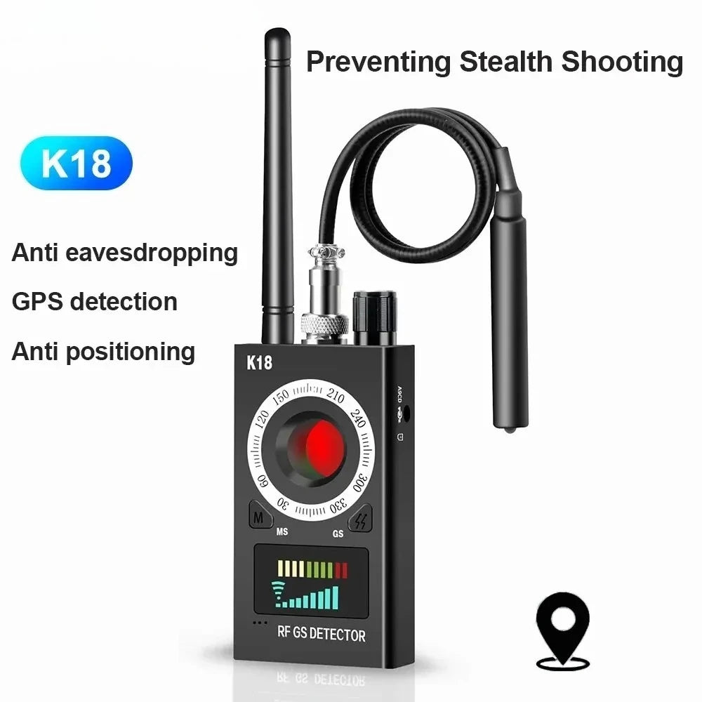 K18 Multi-function Anti-Candid Cam Wireless Lens Device Finder 1MHz-6.5GHz GSM Audio Bug Finder GPS Signal RF Tracker Detect Peaceful Pleasures Health and Wellness