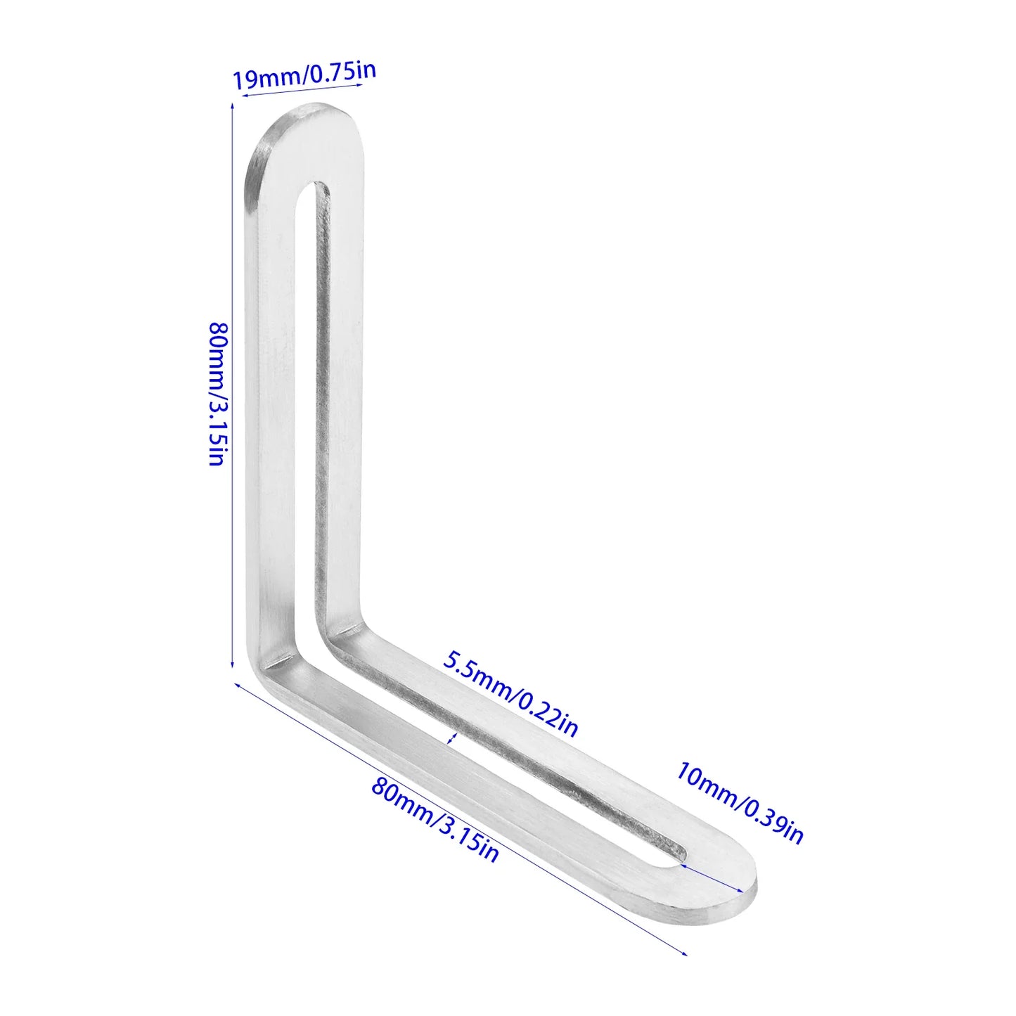4-Pack 90° Slotted Corner Braces | Heavy Duty Stainless Steel