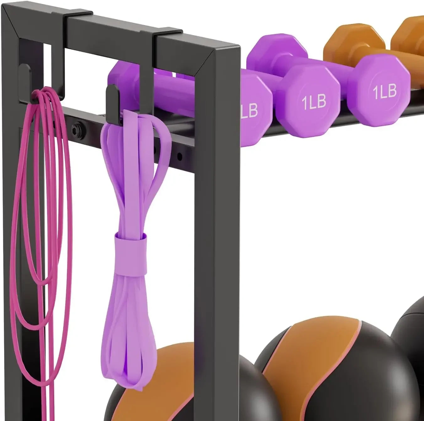 3-Tier Adjustable Dumbbell Rack, Heavy Duty Metal Storage for Home Gym Equipment and Accessories Peaceful Pleasures Health and Wellness