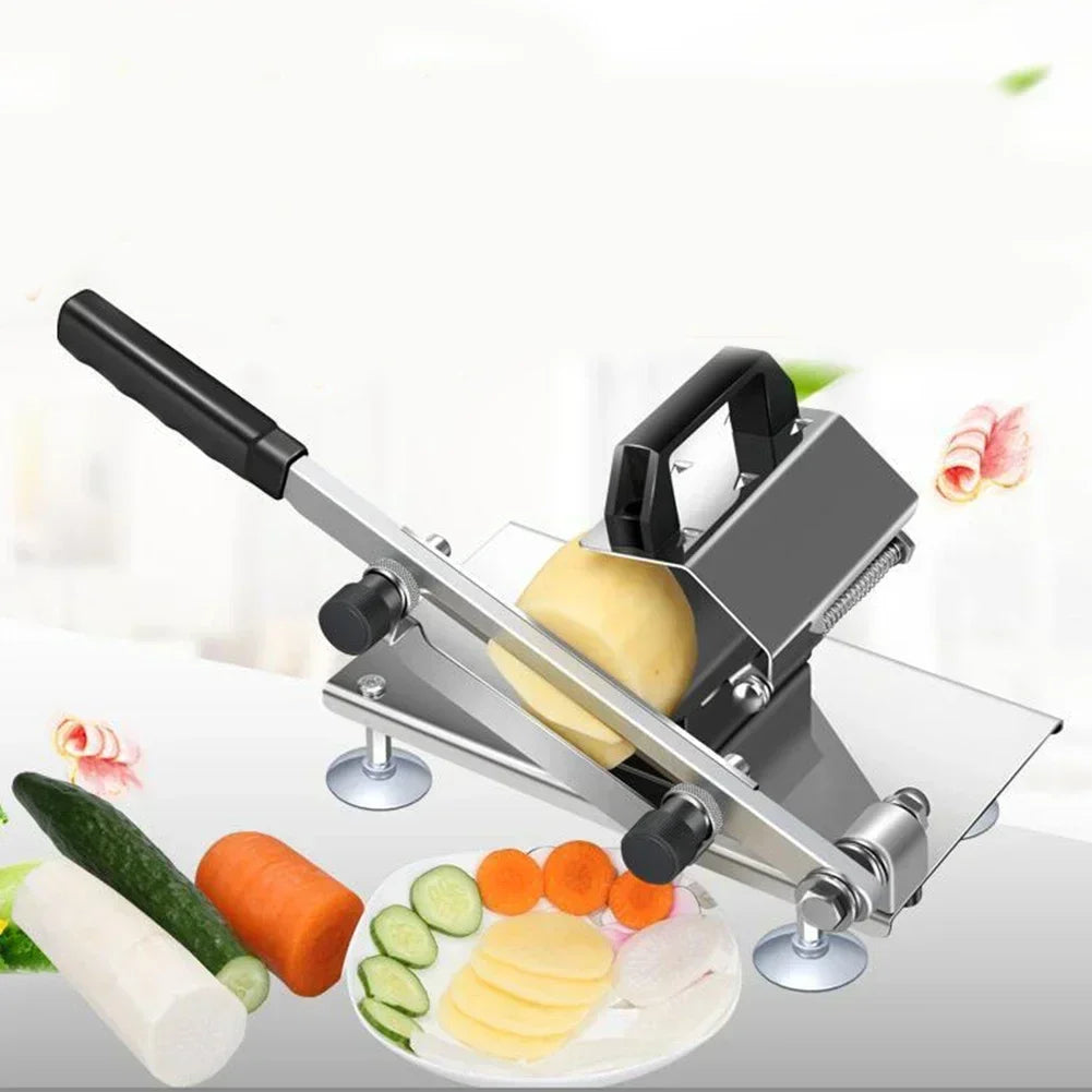 Manual Meat Slicer – Adjustable Stainless Steel Blade | 0.25–8mm
