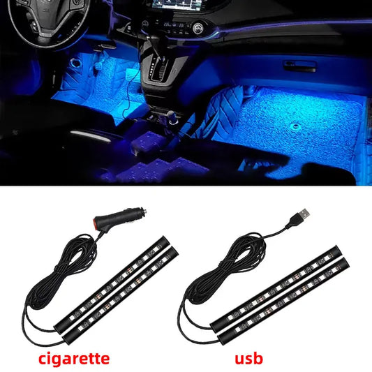 2-in-1 LED Car Neon Atmosphere Foot Light – USB & 12V Car Atmosphere Light Oasis Select